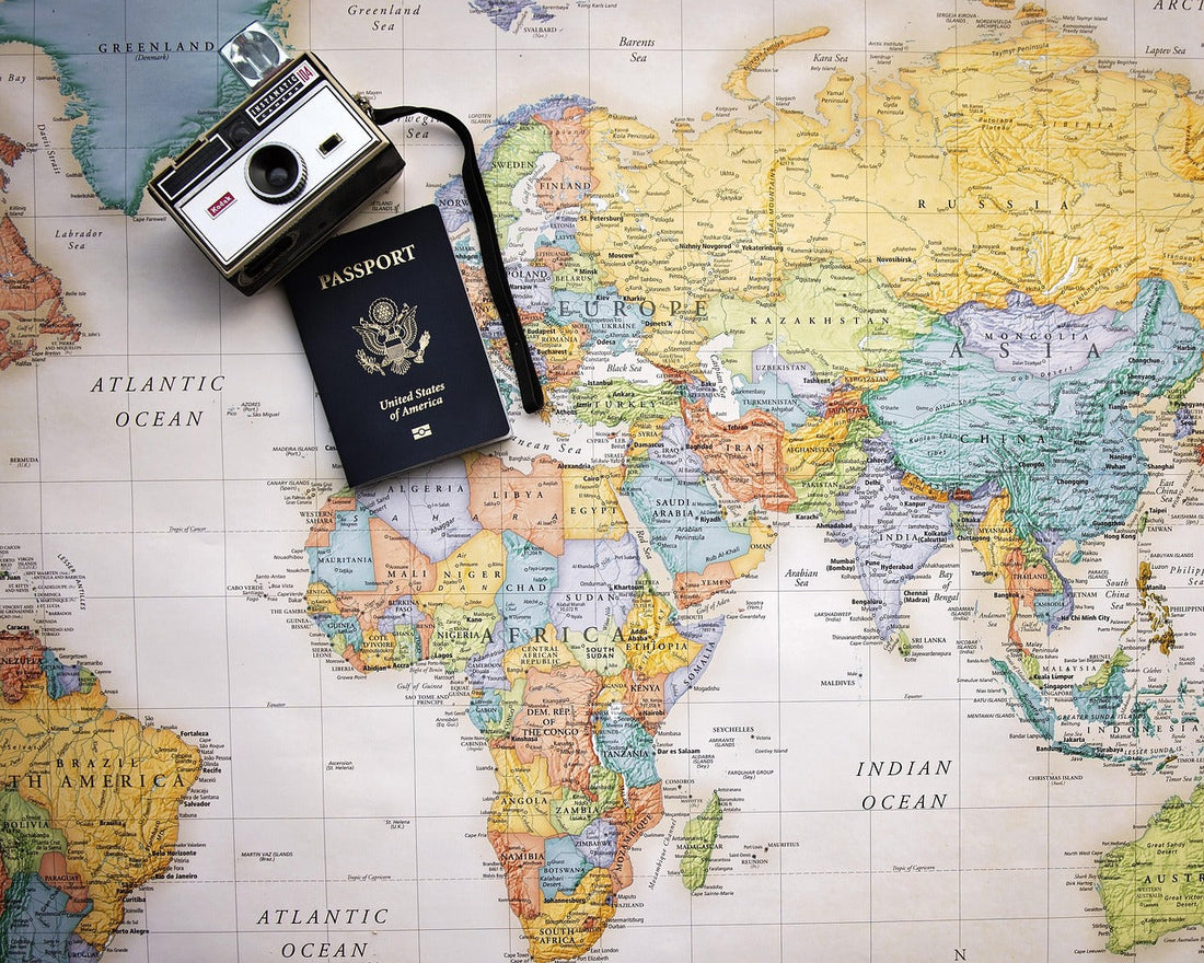 passport, map, world, trip, tourism, world map, vacation, travel, planning, camera
